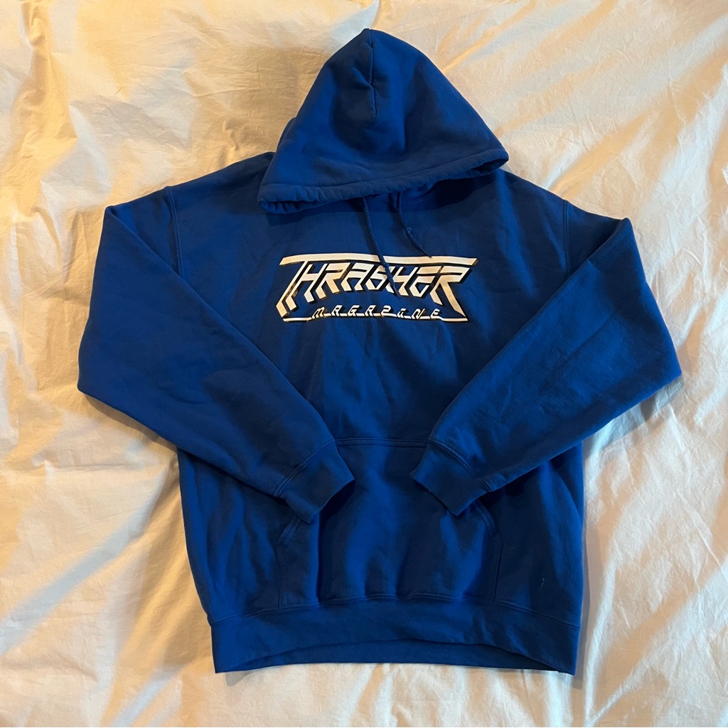 Thrasher Magazine Blue Hoodie With Iconic Logo